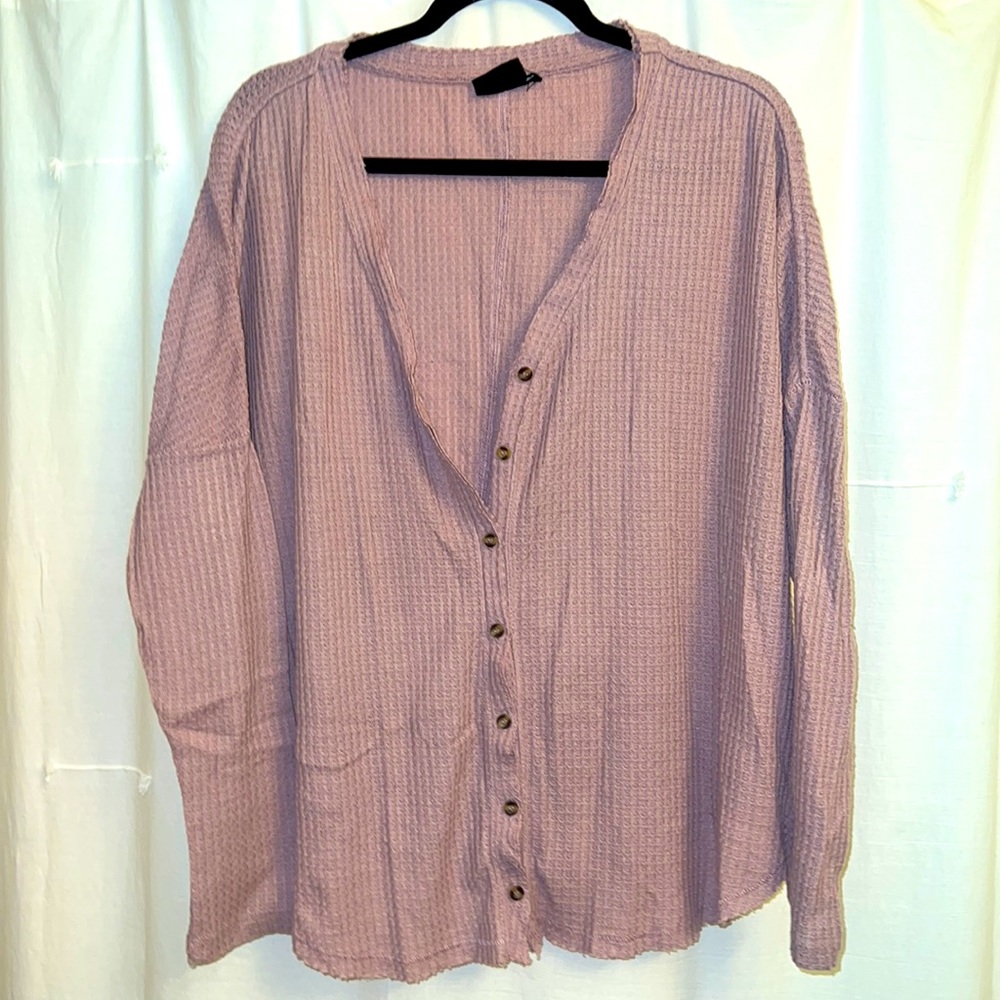 Urban Outfitters Out From Under Jojo Oversized Thermal Button Shirt, size M